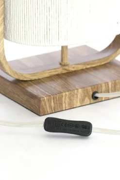 Light en Living Tafellamp 22,5x15x37,5 cm LECCE houtprint + touw naturel Sale