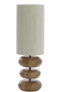 Light en Living Tafellamp Ø22x67,5 cm DANIALO hout print naturel+touw crème Outlet