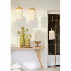 Light en Living Tafellamp Ø22,5x50 cm DANIA hout print naturel+touw crèmeTafellamp Ø22,5x50 cm DANIA hout print naturel+touw crème Hot