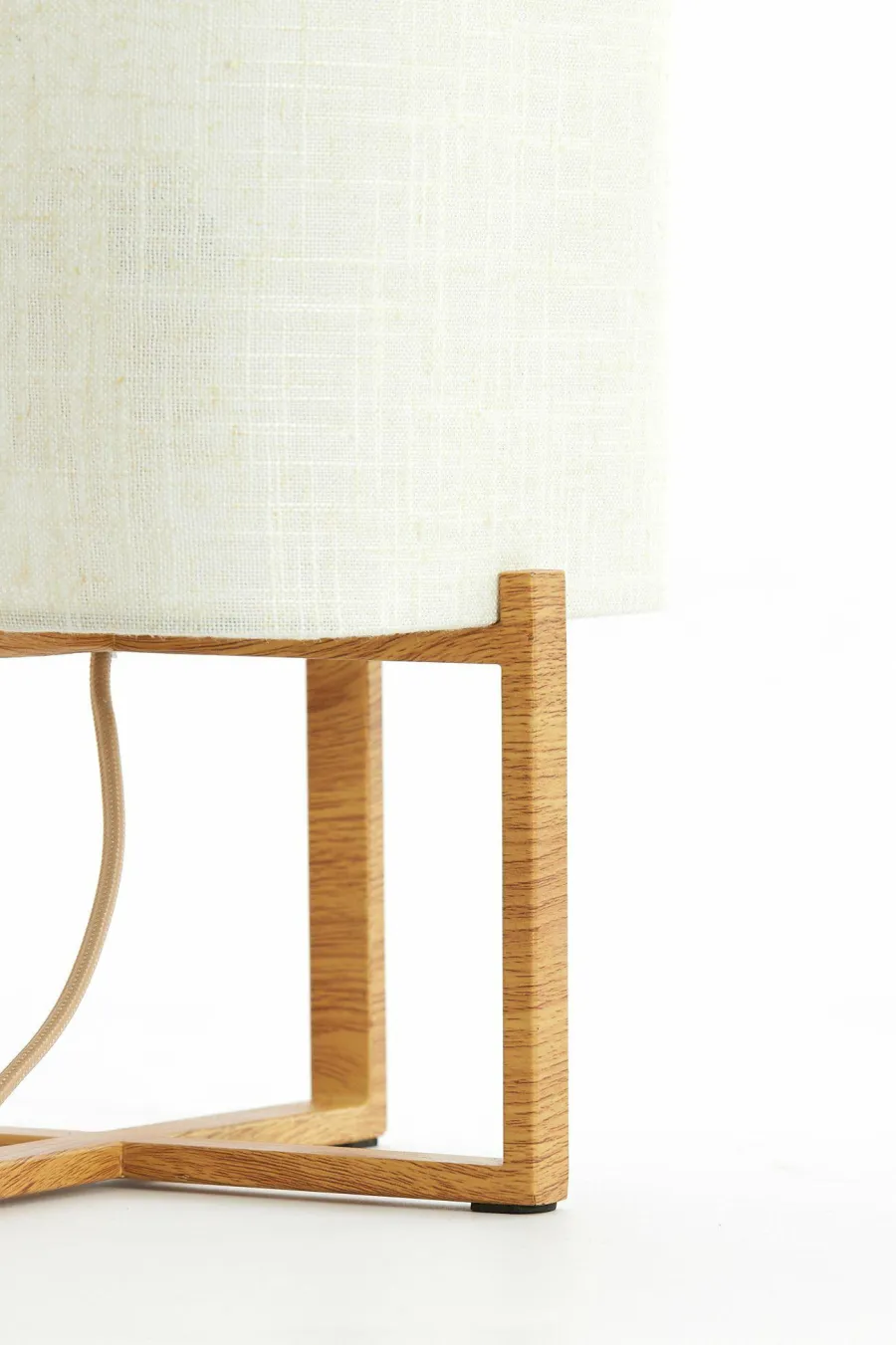 Light en Living Tafellamp 21,5X21,5X50,5 Cm WYN hout Natur+Linen Creme Online
