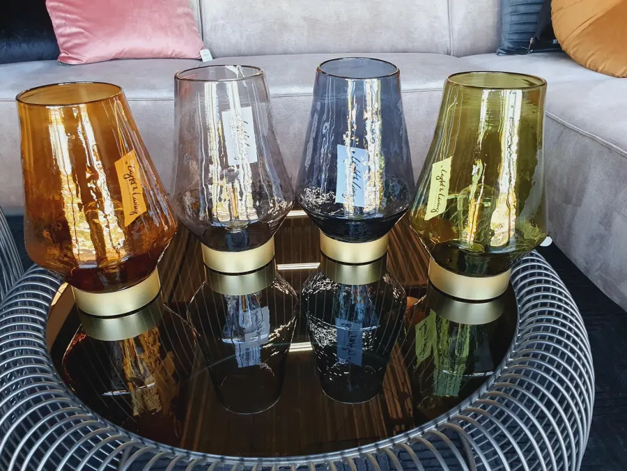Light en Living Tafellamp LED JAYA glas bruin+goud Outlet