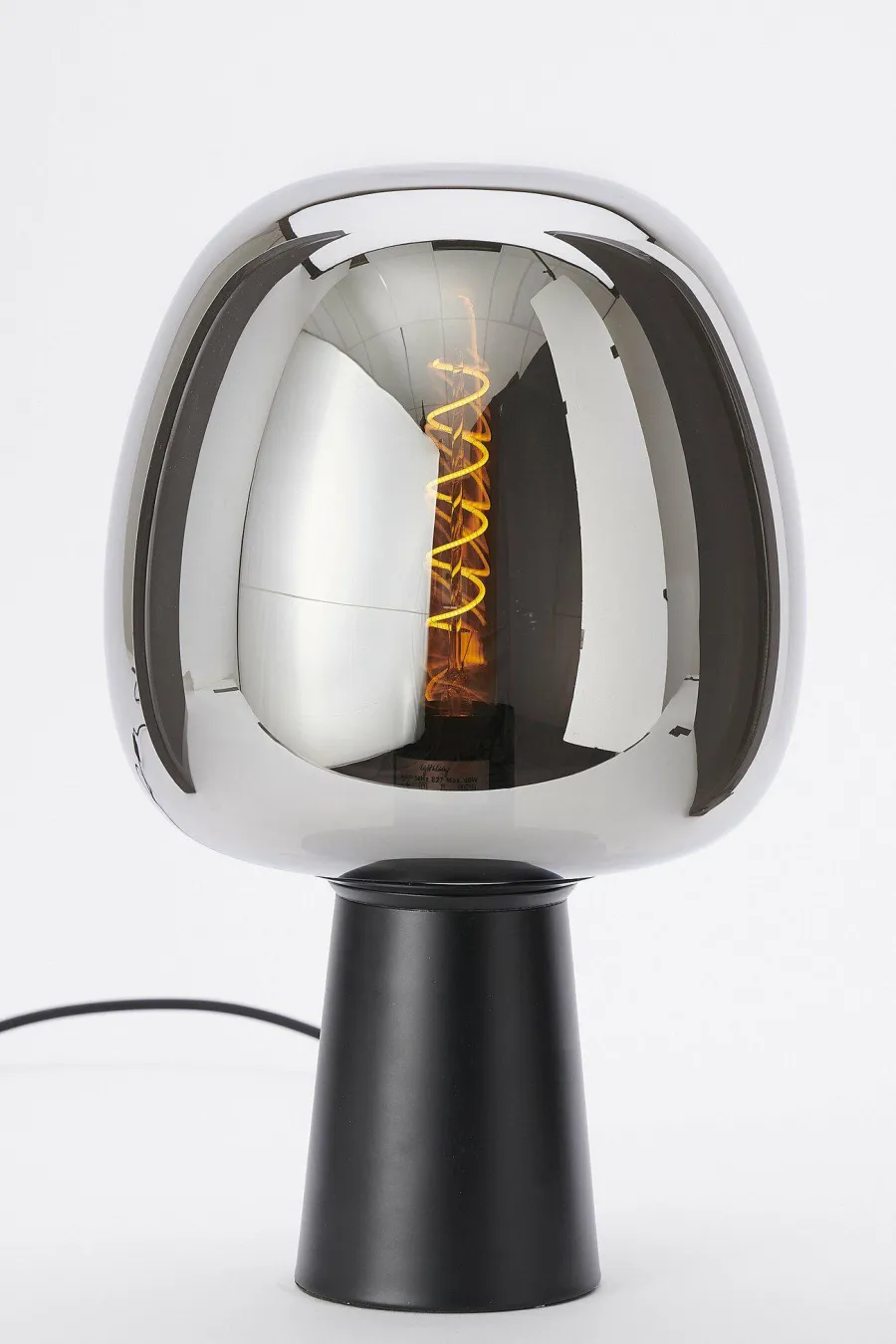 Light en Living Tafellamp Ø22x40 cm MAYSON mat zwart+ glas smoke Best