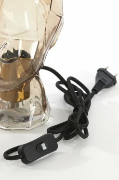 Light en Living Tafellamp Ø19x25 cm HEAD glas bruin man Discount