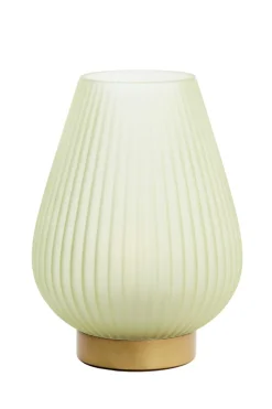 Light en Living Tafellamp LED TAJERA glas mat licht groen+goud - 2 afmetingen Outlet
