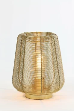 Light en Living Tafellamp ADETA 2 maten in mat zwart en goud