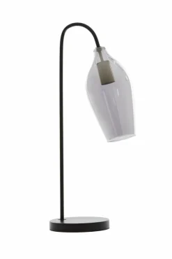 Light en Living Tafellamp 35x20x51,5 cm LUKARO glas smoke+mat zwart Discount