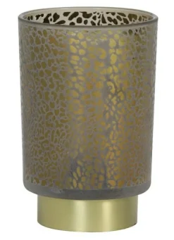 Light en Living Tafellamp LEOPARD Glas Lichtgrijs klein