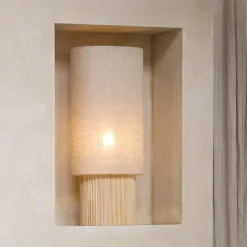 Light en Living Tafellamp 30x20x70 cm LASLO hout natural+linnen naturel Discount