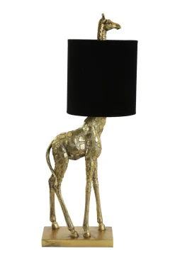 Light en Living Tafellamp 28x20x68 cm GIRAFFE antiek brons+velvet zwart Hot