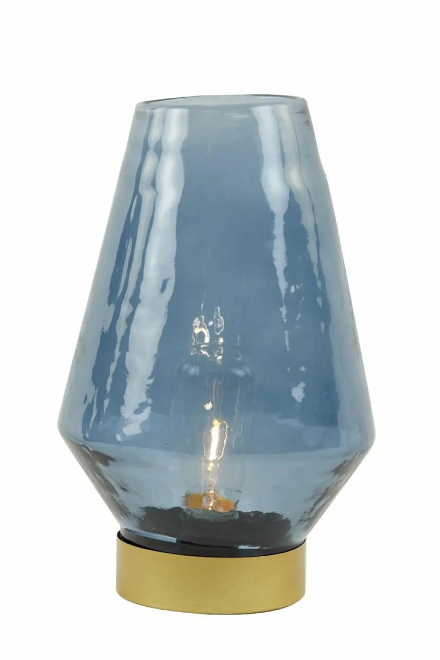 Light en Living Tafellamp LED JAYA glas donker blauw+goud Best