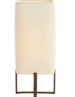 Light en Living Tafellamp 21,5X21,5X50,5 Cm WYN hout D Bruin+Boucl Creme Discount