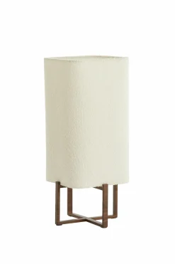 Light en Living Tafellamp 21,5X21,5X50,5 Cm WYN hout D Bruin+Boucl Creme Discount
