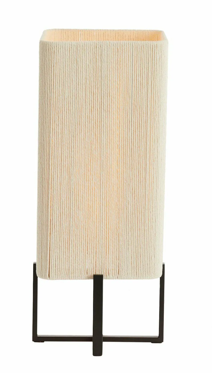 Light en Living Tafellamp 21,5X21,5X50,5 Cm WYN Mat zwart+touw creme Best