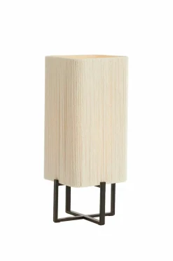 Light en Living Tafellamp 21,5X21,5X50,5 Cm WYN Mat zwart+touw creme Best
