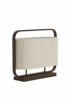 Light en Living Tafellamp 45x15x37,5 cm LECCE donkerbruin + touw naturel Outlet