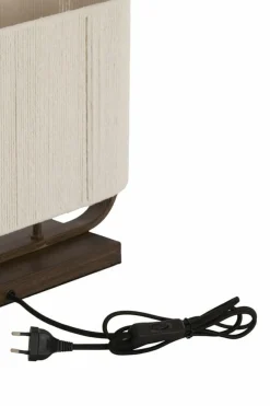 Light en Living Tafellamp 45x15x37,5 cm LECCE donkerbruin + touw naturel Outlet