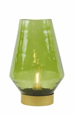 Light en Living Tafellamp LED JAYA glas groen+goud Hot