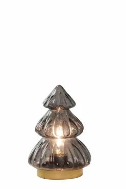 Light en Living Tafellamp LED Ø12x18 cm TREE glas glans donker bruin Best