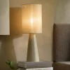 Light en Living Tafellamp Ø20x58 cm MICKY linnen olijf groen New