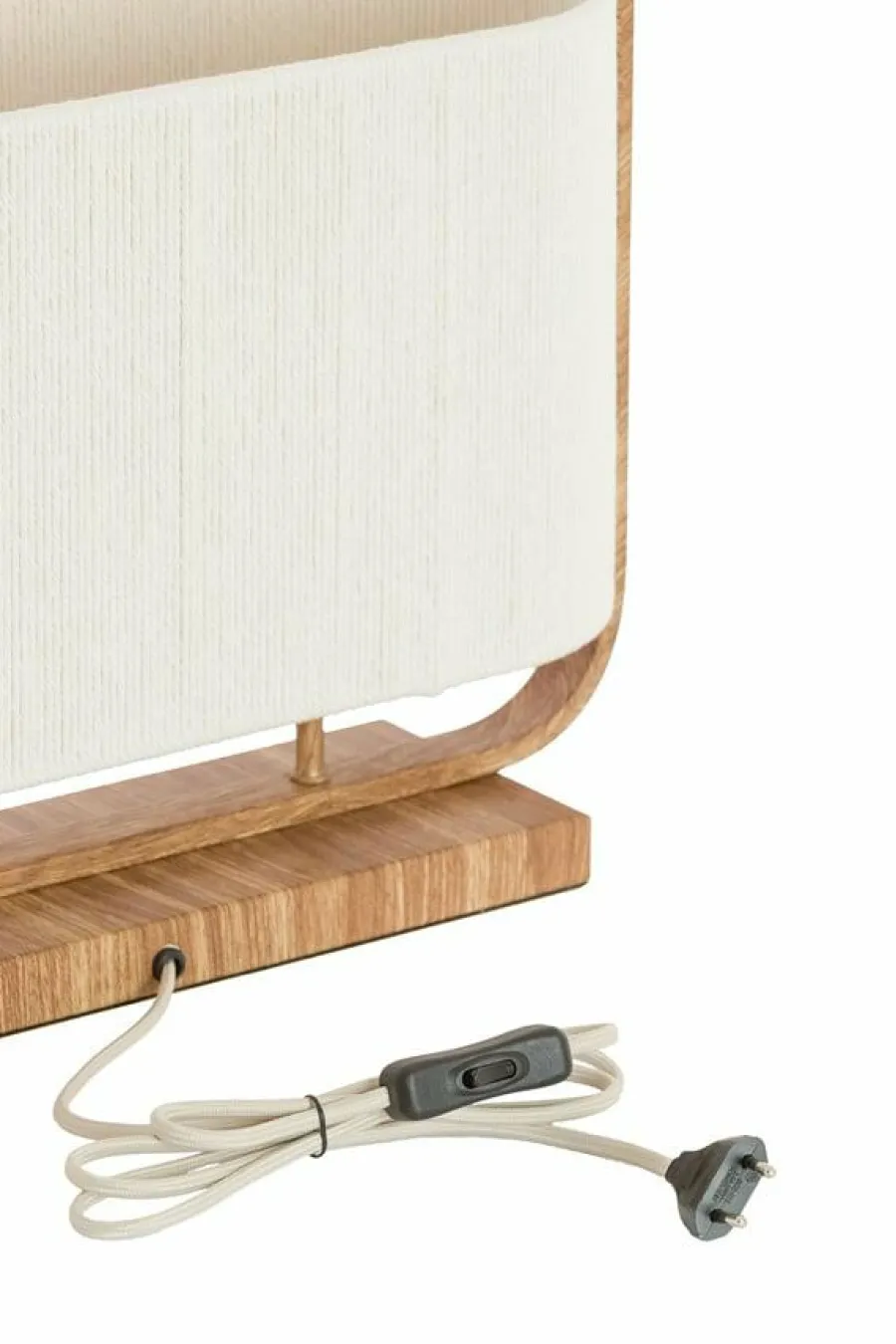 Light en Living Tafellamp 45x15x37,5 cm LECCE houtprint + touw naturel Outlet