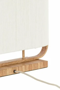 Light en Living Tafellamp 45x15x37,5 cm LECCE houtprint + touw naturel Outlet