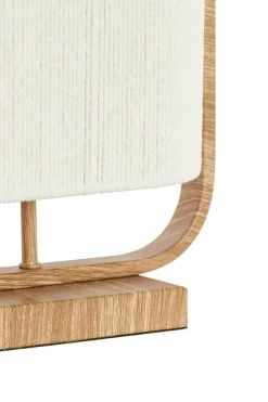 Light en Living Tafellamp 45x15x37,5 cm LECCE houtprint + touw naturel Outlet
