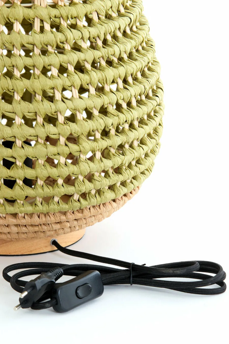 Light en Living Tafellamp Ø32x34,5 cm KALIPA rotan naturel+groen New