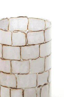 Light en Living Theelicht Ø14x20 cm DRONERO glas transparant+wit Clearance