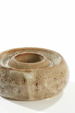 Light en Living Theelichthouder Ø20,5x7,5 cm OTHONI keramiek bruin Sale