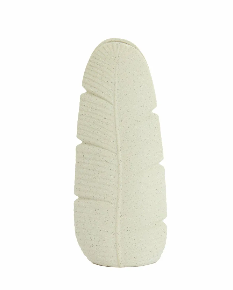 Light en Living Vaas Deco 16X10X38,5 cm LOU keramiek mat creme New