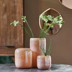 Light en Living Vaas BOWIE glas perzik-bruin - Diverse afmetingen Sale