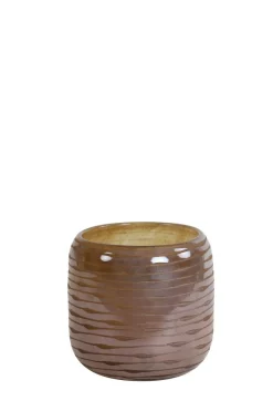 Light en Living Vaas BOWIE glas perzik-bruin - Diverse afmetingen Sale