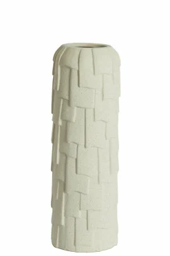 Light en Living Vaas deco Ø14,5x42 cm LEIMA keramiek mat crème New