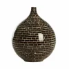 Light en Living Vaas deco Ø22x25 cm ELORZA bamboe donker bruin+naturel Clearance