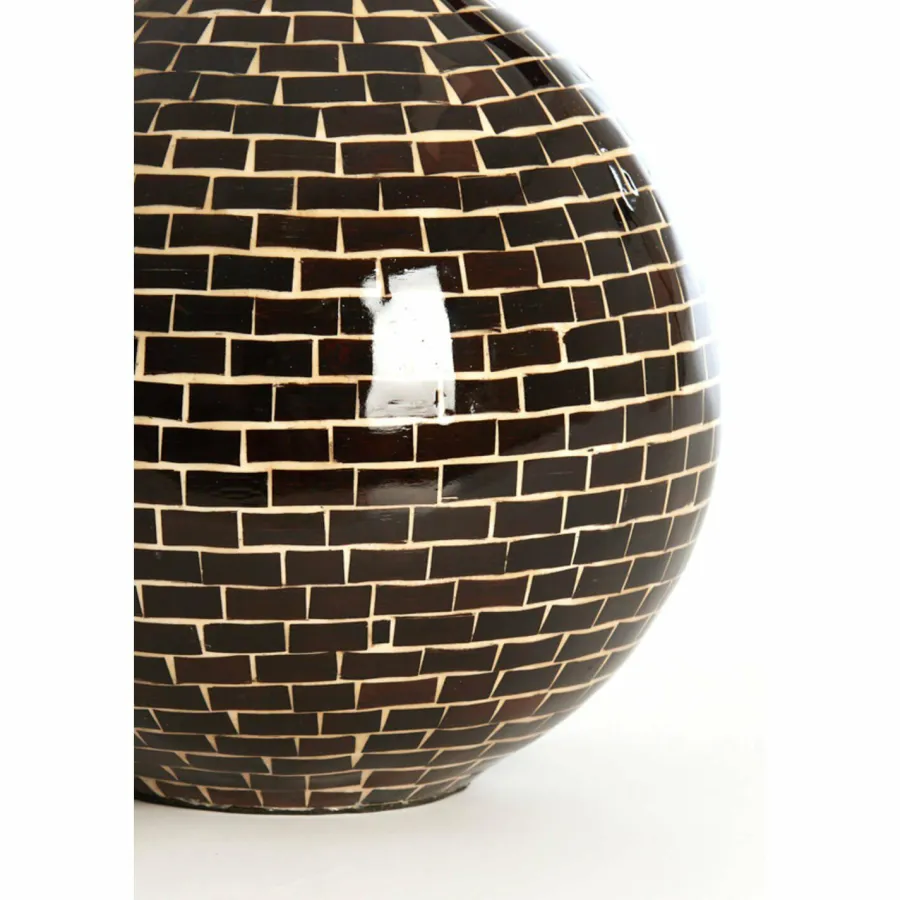 Light en Living Vaas deco Ø22x25 cm ELORZA bamboe donker bruin+naturel Clearance