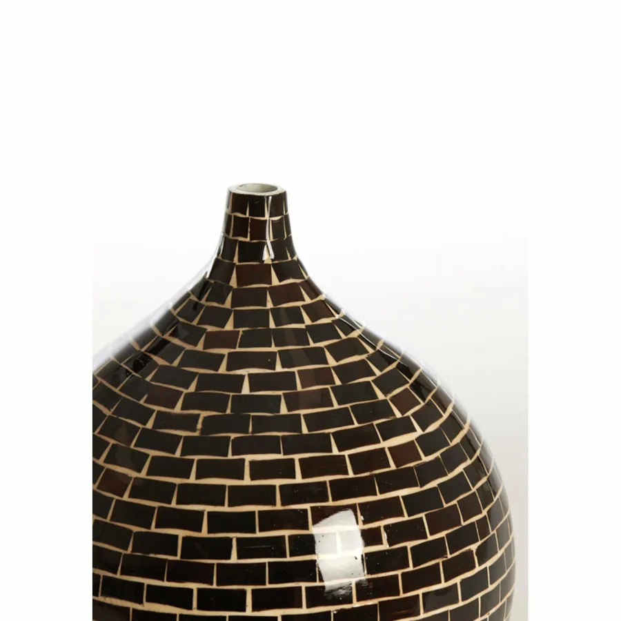 Light en Living Vaas deco Ø22x25 cm ELORZA bamboe donker bruin+naturel Clearance