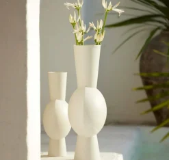 Light en Living Vaas deco 37,5x22x81 cm KAVANDU crème Clearance