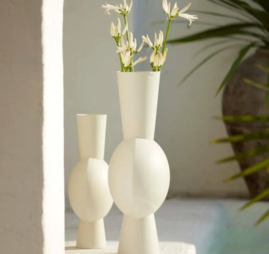 Light en Living Vaas deco 37,5x22x81 cm KAVANDU crème Clearance