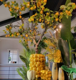 Light en Living Vaas deco LEMON geel - 41 cm hoog Best