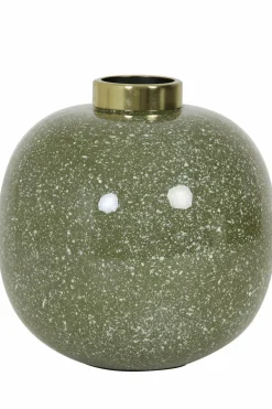 Light en Living Vaas deco Ø26x26 cm CHOW groen/wit-goud Clearance
