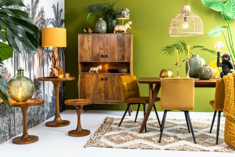 Light en Living Vaas deco Ø26x26 cm CHOW groen/wit-goud Clearance