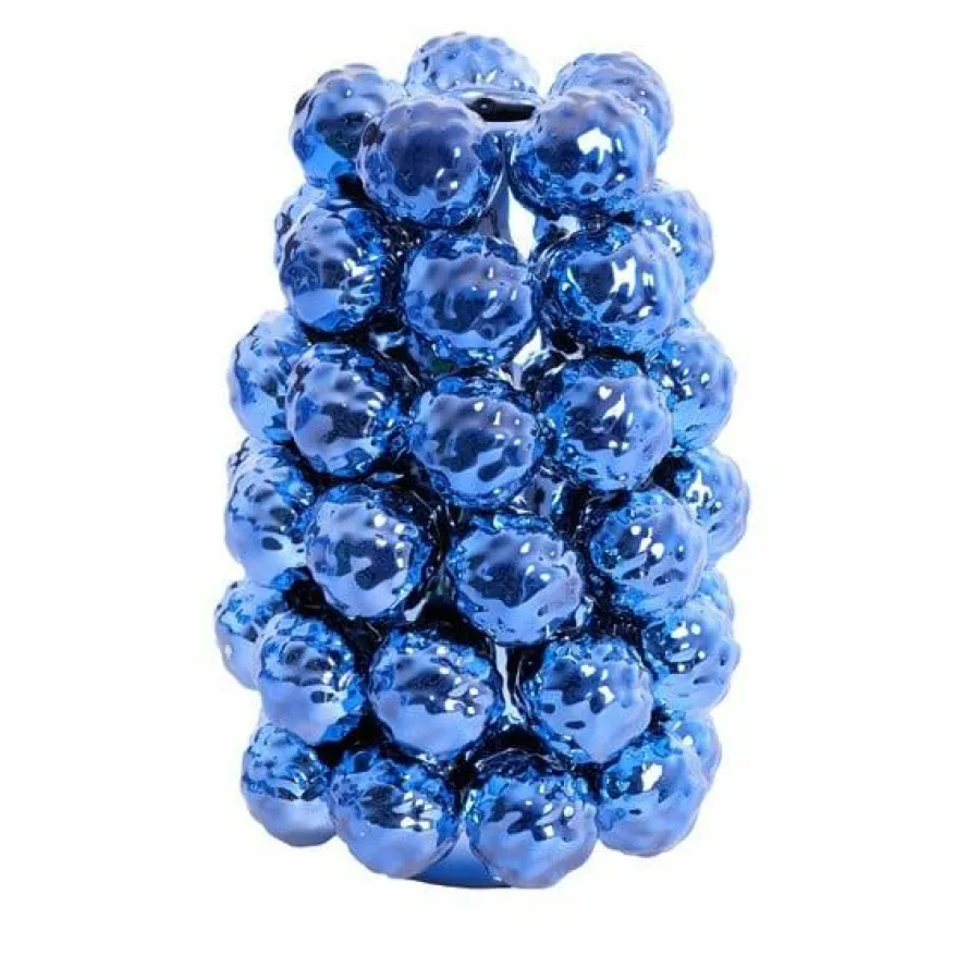 Light en Living Vaas deco Ø16x24,5 cm BUTANG keramiek metallic blauw Discount