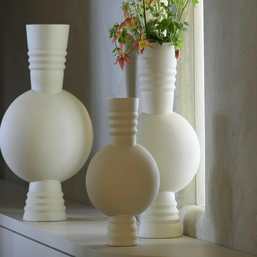 Light en Living Vaas deco Ø18X54,5 cm KAVANSI mat creme Outlet
