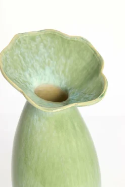 Light en Living Vaas deco Ø15,5x29 cm CULLA keramiek groen+lichtblauw Clearance