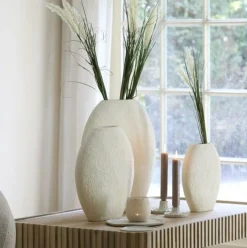 Light en Living Vaas deco 51x14x50 cm RENDA crème Outlet