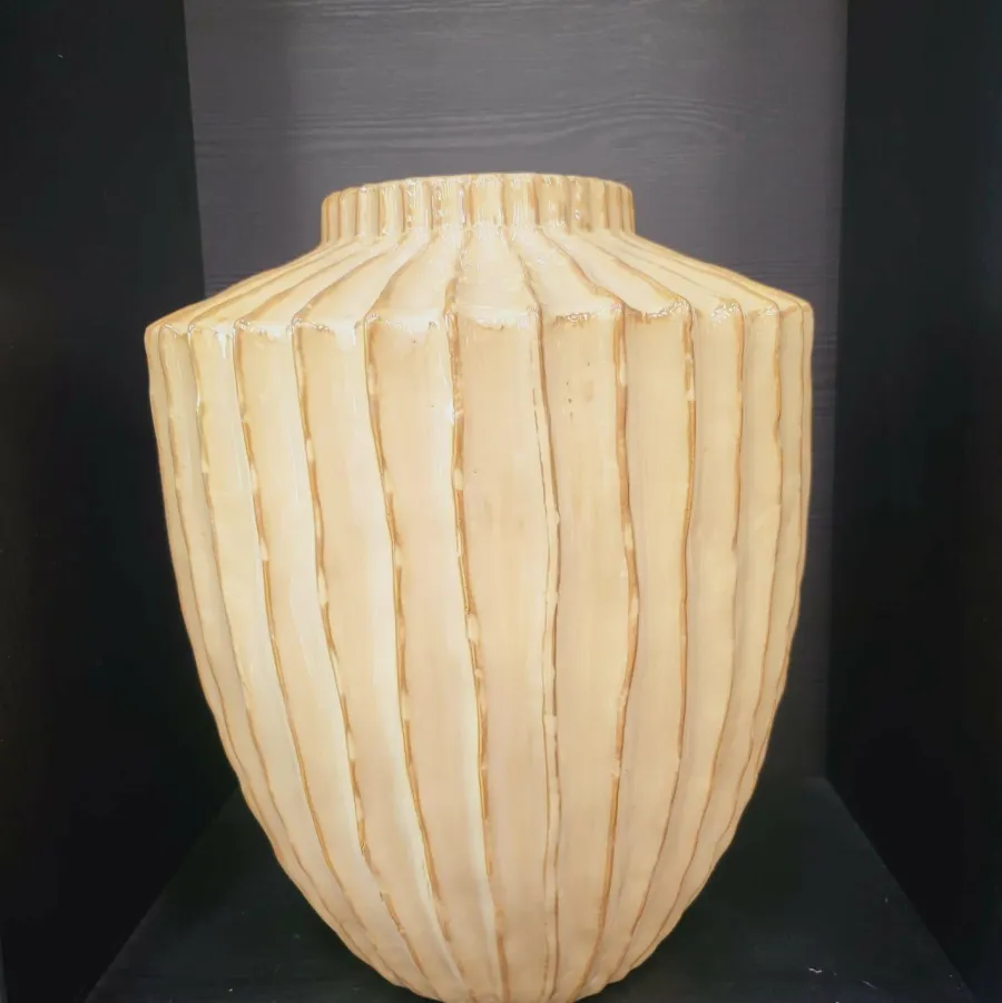 Light en Living Vaas deco Ø32X40 cm TALEA keramiek zand-beige Best