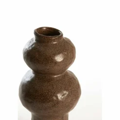 Light en Living Vaas deco Ø13x26 cm ROGANO keramiek donker bruin Hot