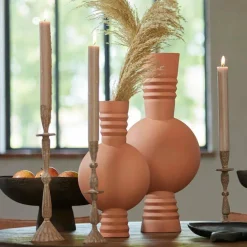 Light en Living Vaas deco Ø14x40 cm KAVANSI mat terra-roze Online