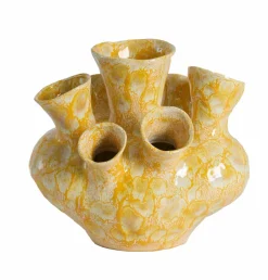 Light en Living Vaas deco 28,5x26x26 cm SIAJO keramiek geel-oranje
