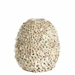 Light en Living Vaas deco Ø33x35 cm UBATE bamboe+schelp crème+bruin Clearance